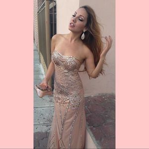 Beautiful prom custom dress blush/nude